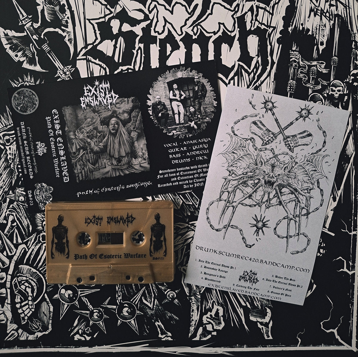 EXIST ENSLAVED - Path Of Esoteric Warfare Cassette (Drunk Scum)
